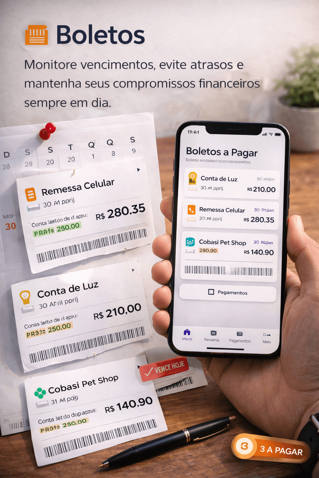 Pessoa conferindo boleto